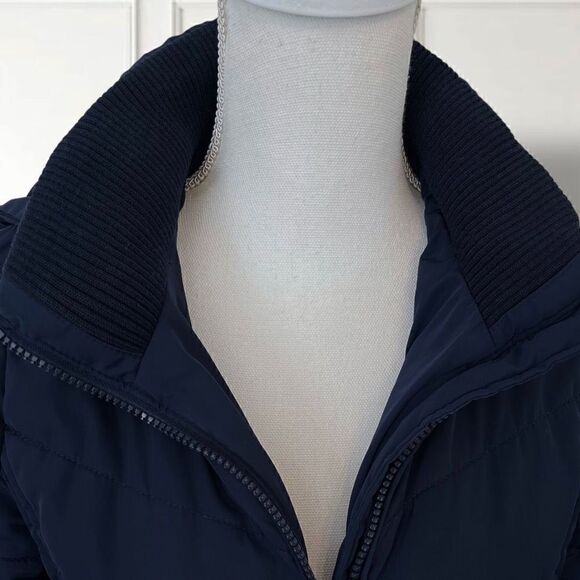 Tommy Hilfiger Navy Blue Mid Length Puffer Jacket Coat W/Hood Sz XXS - Picture 8 of 13